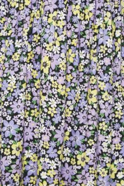 YOURS Curve Black & Purple Floral Shirred Bardot Maxi Dress -Saga Dresses Shop ec832a28 34c6 42 137343 Z