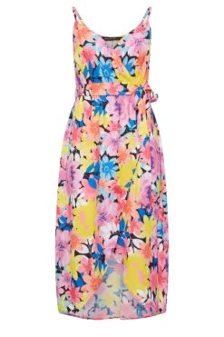 LIMITED COLLECTION Curve Pink Floral Print Strappy Wrap Dress 12 LIMITED COLLECTION Curve Pink Floral Print Strappy Wrap Dress -Saga Dresses Shop ecbb29f5 9270 40 215499 X