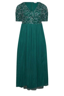 LUXE Curve Forest Green Sequin Hand Embellished Maxi Dress 10 LUXE Curve Forest Green Sequin Hand Embellished Maxi Dress -Saga Dresses Shop ecd83038 de15 41 161988 X