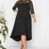 YOURS LONDON Curve Black Lace Sweetheart Midi Dress