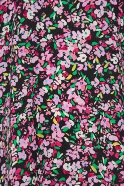 YOURS Curve Black & Pink Floral Print Shift Dress -Saga Dresses Shop ed79ae1c ee67 43 137527 Z