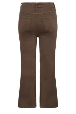 YOURS Curve Brown Stretch Wide Leg Jeans -Saga Dresses Shop ef03f3f1 98c9 44 143025 YR