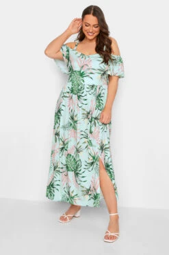 YOURS LONDON Curve Blue Tropical Print Maxi Dress