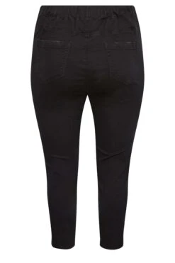 YOURS Curve Black Stretch Ripped Cropped JENNY Jeggings -Saga Dresses Shop efe03462 5e02 42 144703 Y