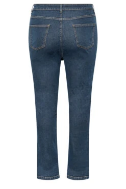 YOURS Curve Blue Side Split Stretch Straight Leg Jeans -Saga Dresses Shop f002186a db0b 42 143021 Y