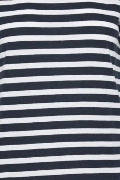 YOURS PETITE Curve 2 PACK Navy Blue & White Stripe T-Shirts