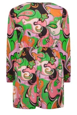 LIMITED COLLECTION Curve Pink Abstract Print Wrap Top -Saga Dresses Shop f183a6d0 c658 40 215394 Y