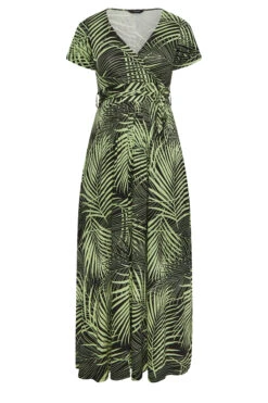 YOURS Curve Green Leaf Print Wrap Maxi Dress 10 YOURS Curve Green Leaf Print Wrap Maxi Dress -Saga Dresses Shop f24ae74f 9dfa 4e 301603 X