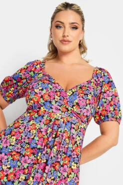 LIMITED COLLECTION Curve Black & Pink Floral Wrap Maxi Dress 8 LIMITED COLLECTION Curve Black & Pink Floral Wrap Maxi Dress -Saga Dresses Shop f267668a d6b9 44 215920 D