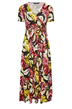 YOURS Curve Black Leaf Print Front Tie Maxi Dress -Saga Dresses Shop f391e033 ed63 46 302062 X