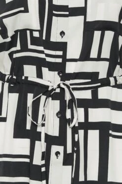 YOURS Curve Black & White Geometric Print Utility Pocket Shirt -Saga Dresses Shop f40ff92e 816b 4b 131739 Z