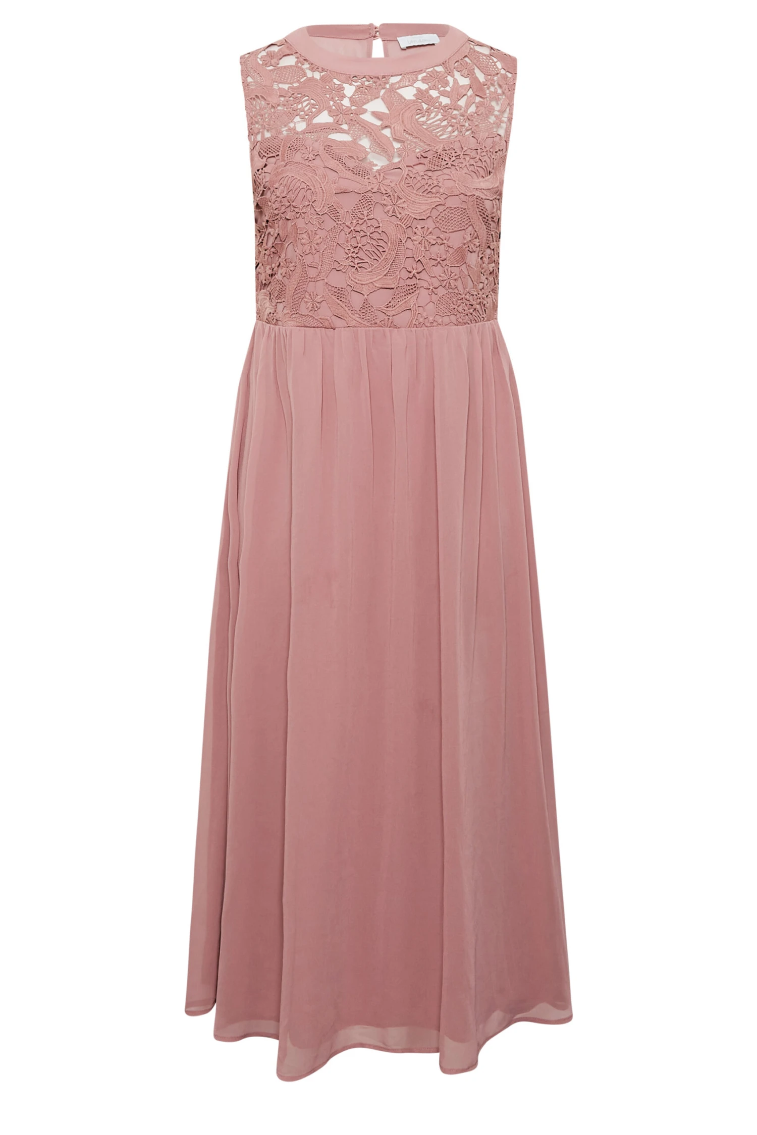 YOURS LONDON Curve Pink Lace Detail Chiffon Maxi Dress 5 YOURS LONDON Curve Pink Lace Detail Chiffon Maxi Dress - Image 5