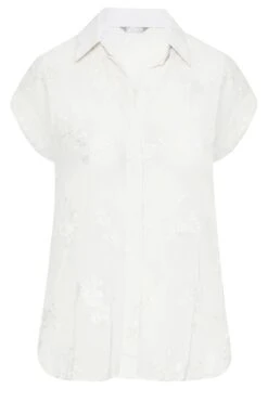 YOURS Curve White Floral Print Embroidered Shirt 12 YOURS Curve White Floral Print Embroidered Shirt -Saga Dresses Shop f650adf3 d598 40 173862 X