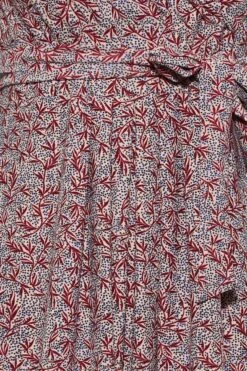 YOURS Curve Red & White Leaf Print Wrap Maxi Dress 9 YOURS Curve Red & White Leaf Print Wrap Maxi Dress -Saga Dresses Shop f6731b38 f011 4b 301413 Z