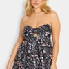 YOURS Curve Black Animal Print Buckle Tummy Control Swim Dress