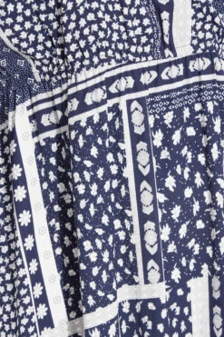 LIMITED COLLECTION Curve Navy Blue Patchwork Print Cold Shoulder Dress 9 LIMITED COLLECTION Curve Navy Blue Patchwork Print Cold Shoulder Dress -Saga Dresses Shop f6f0e2c8 ca7f 44 217037 Z