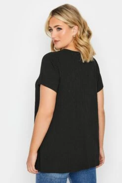 YOURS Curve 2 PACK Black Ribbed Swing Tops -Saga Dresses Shop f7115356 4f50 4f 320952 C