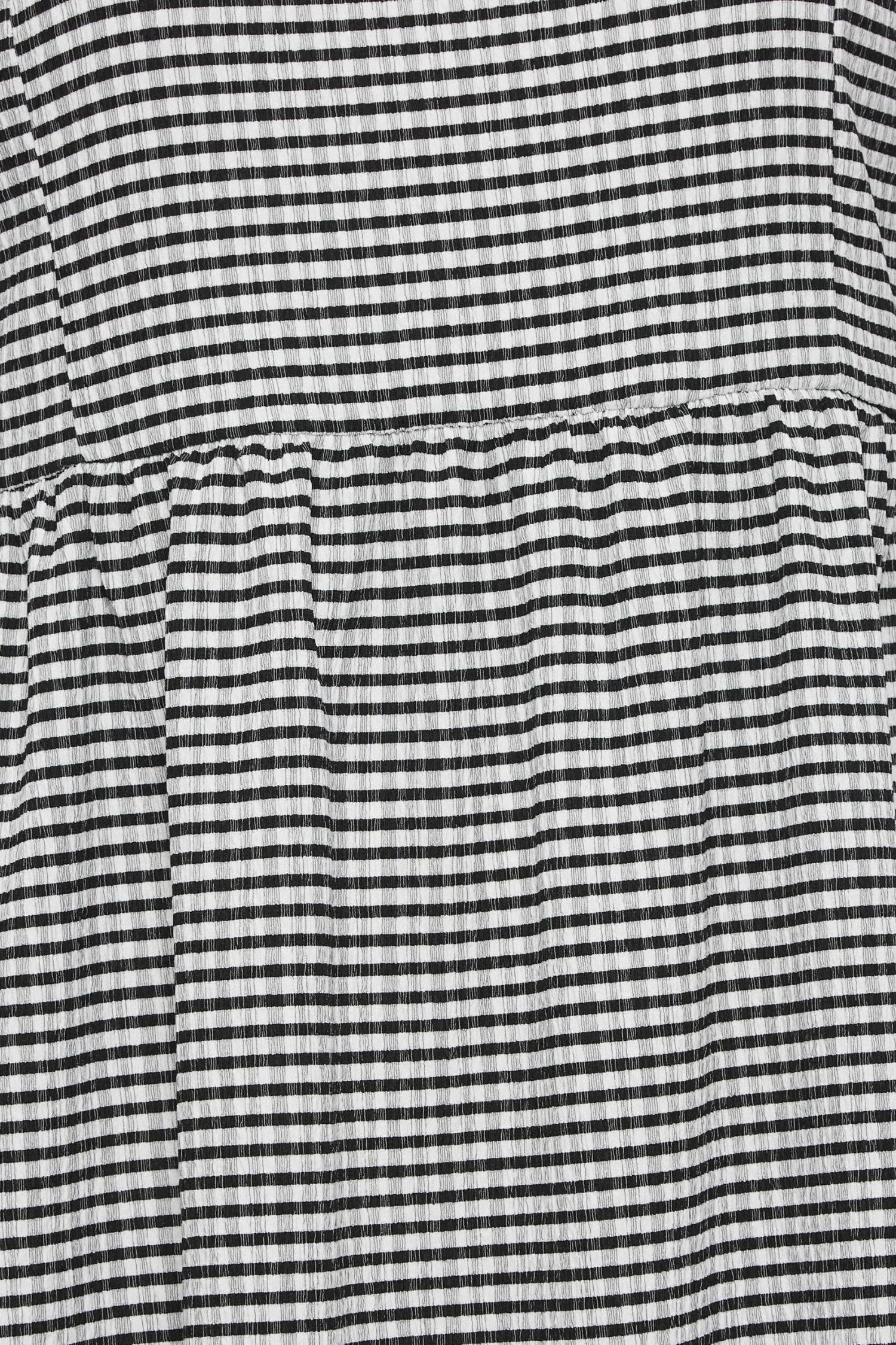 YOURS Curve Black Gingham Textured Smock Midi Dress 5 YOURS Curve Black Gingham Textured Smock Midi Dress - Image 5