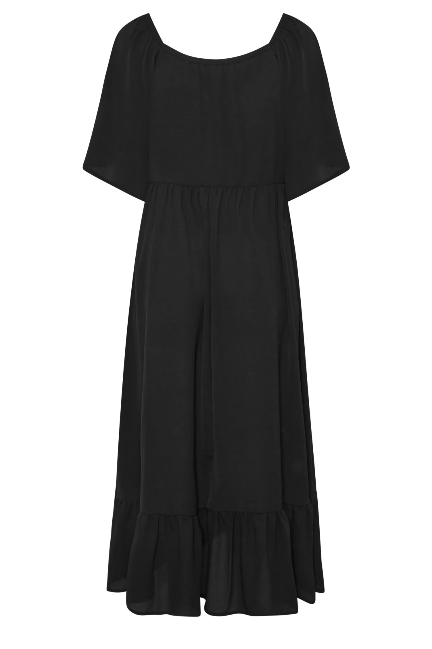 LIMITED COLLECTION Curve Black Ruched Angel Sleeve Dress 6 LIMITED COLLECTION Curve Black Ruched Angel Sleeve Dress - Image 6