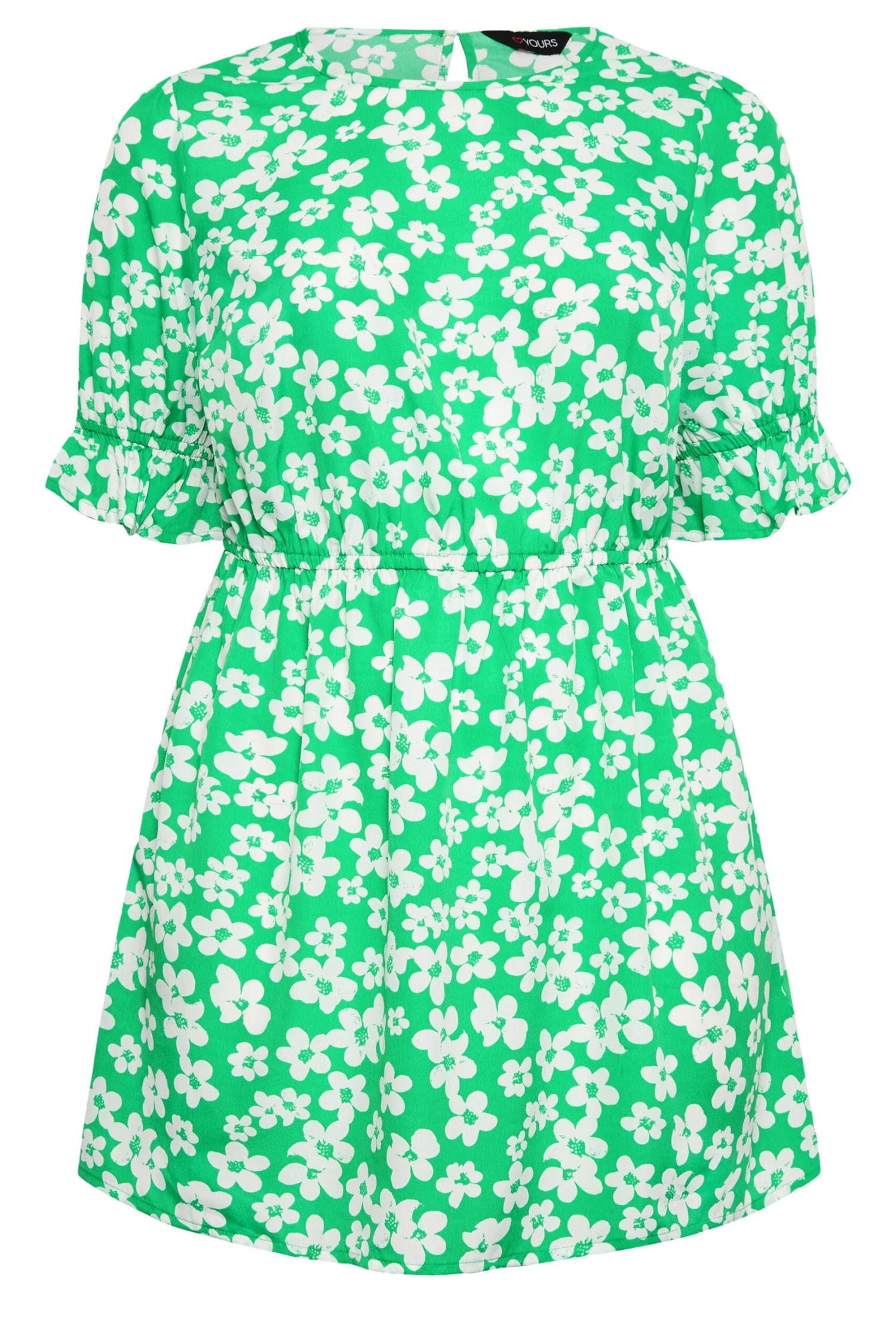 YOURS Curve Green Floral Peplum Top 5 YOURS Curve Green Floral Peplum Top - Image 5