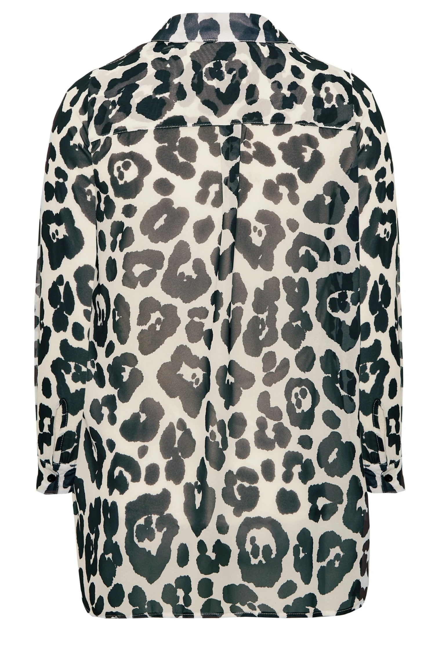 YOURS LONDON Curve White & Black Leopard Print Longline Shirt 6 YOURS LONDON Curve White & Black Leopard Print Longline Shirt - Image 6