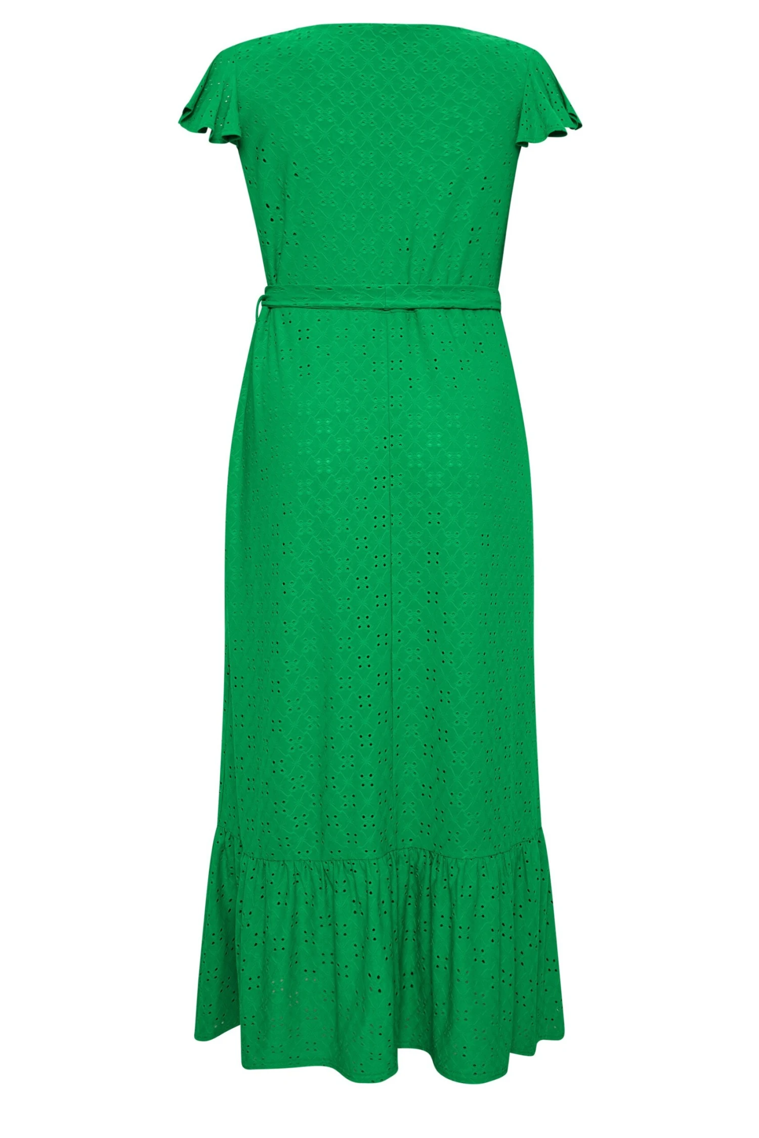 YOURS Curve Green Broderie Anglaise Wrap Maxi Dress 6 YOURS Curve Green Broderie Anglaise Wrap Maxi Dress - Image 6