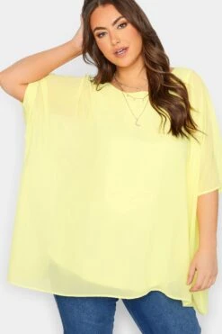YOURS LONDON Curve Yellow Cape Top 8 YOURS LONDON Curve Yellow Cape Top -Saga Dresses Shop fb2bffa6 c470 4b 162075 D
