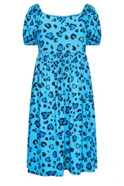 LIMITED COLLECTION Curve Blue Leopard Print Midaxi Dress -Saga Dresses Shop fb3dd579 498d 45 215828 Y