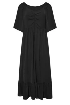 LIMITED COLLECTION Curve Black Ruched Angel Sleeve Dress 10 LIMITED COLLECTION Curve Black Ruched Angel Sleeve Dress -Saga Dresses Shop fba704c7 e172 4b 214535 X