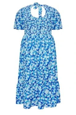 LIMITED COLLECTION Curve Blue Ditsy Print Shirred Midaxi Dress 13 LIMITED COLLECTION Curve Blue Ditsy Print Shirred Midaxi Dress -Saga Dresses Shop fbff5fb3 fde7 44 215539 Y