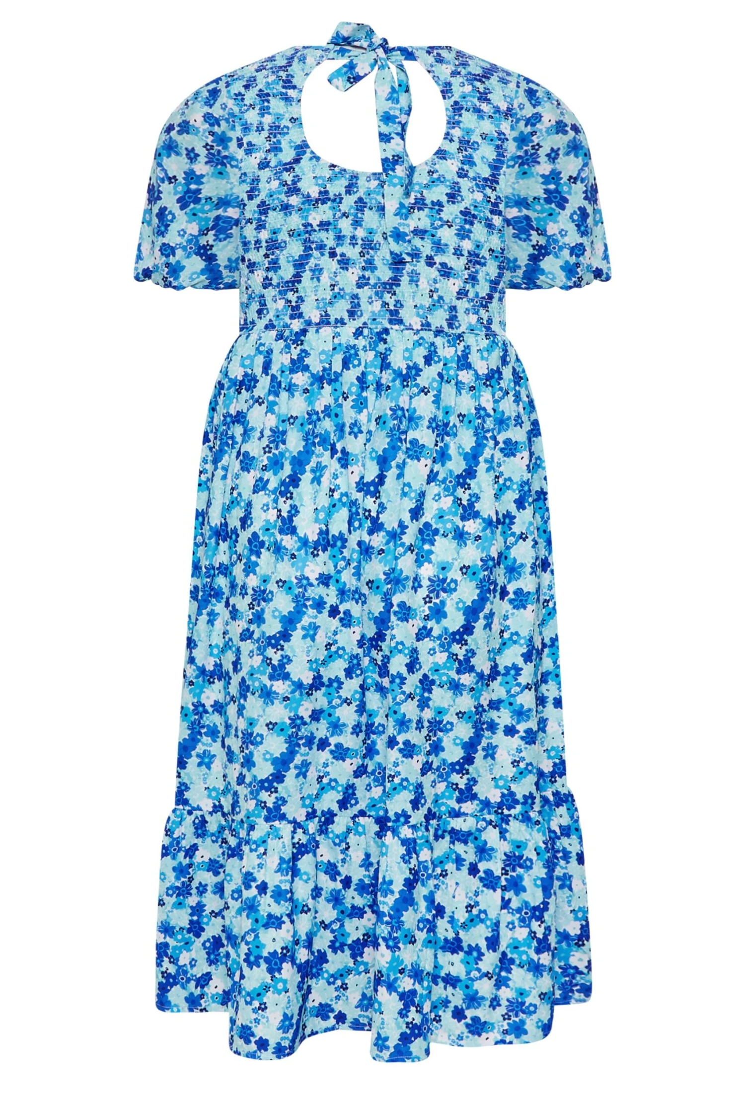 LIMITED COLLECTION Curve Blue Ditsy Print Shirred Midaxi Dress 7 LIMITED COLLECTION Curve Blue Ditsy Print Shirred Midaxi Dress - Image 7