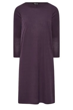 LIMITED COLLECTION Curve Purple Ribbed Dress 10 LIMITED COLLECTION Curve Purple Ribbed Dress -Saga Dresses Shop fc1f304d c85e 44 215185 X