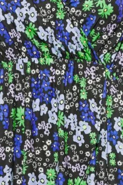 LIMITED COLLECTION Curve Blue Floral Print Wrap Top -Saga Dresses Shop fc450dc3 b557 40 215395 Z