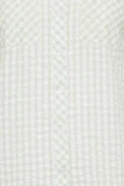 YOURS PETITE Curve Sage Green Gingham Pocket Shirt -Saga Dresses Shop fcdcdd80 348a 44 174550 Z
