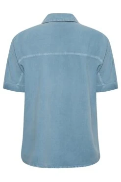 YOURS PETITE Curve Blue Short Sleeve Shirt