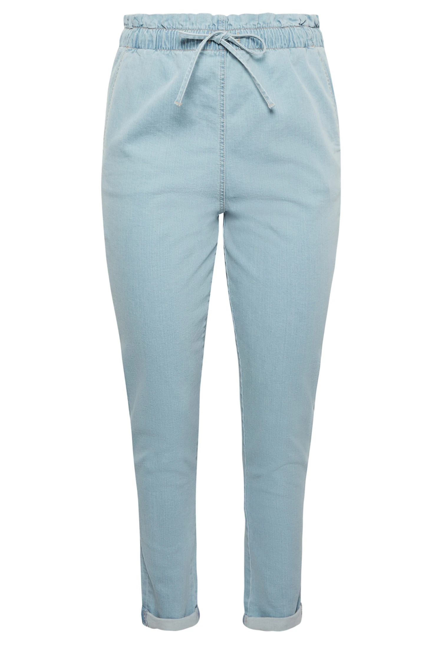 YOURS Curve Light Blue Paperbag Waist Stretch MOM Jeans 3 YOURS Curve Light Blue Paperbag Waist Stretch MOM Jeans - Image 3