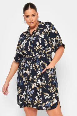 YOURS Curve Black Floral Shirt Dress 8 YOURS Curve Black Floral Shirt Dress -Saga Dresses Shop fde0ac58 6547 45 137439 D