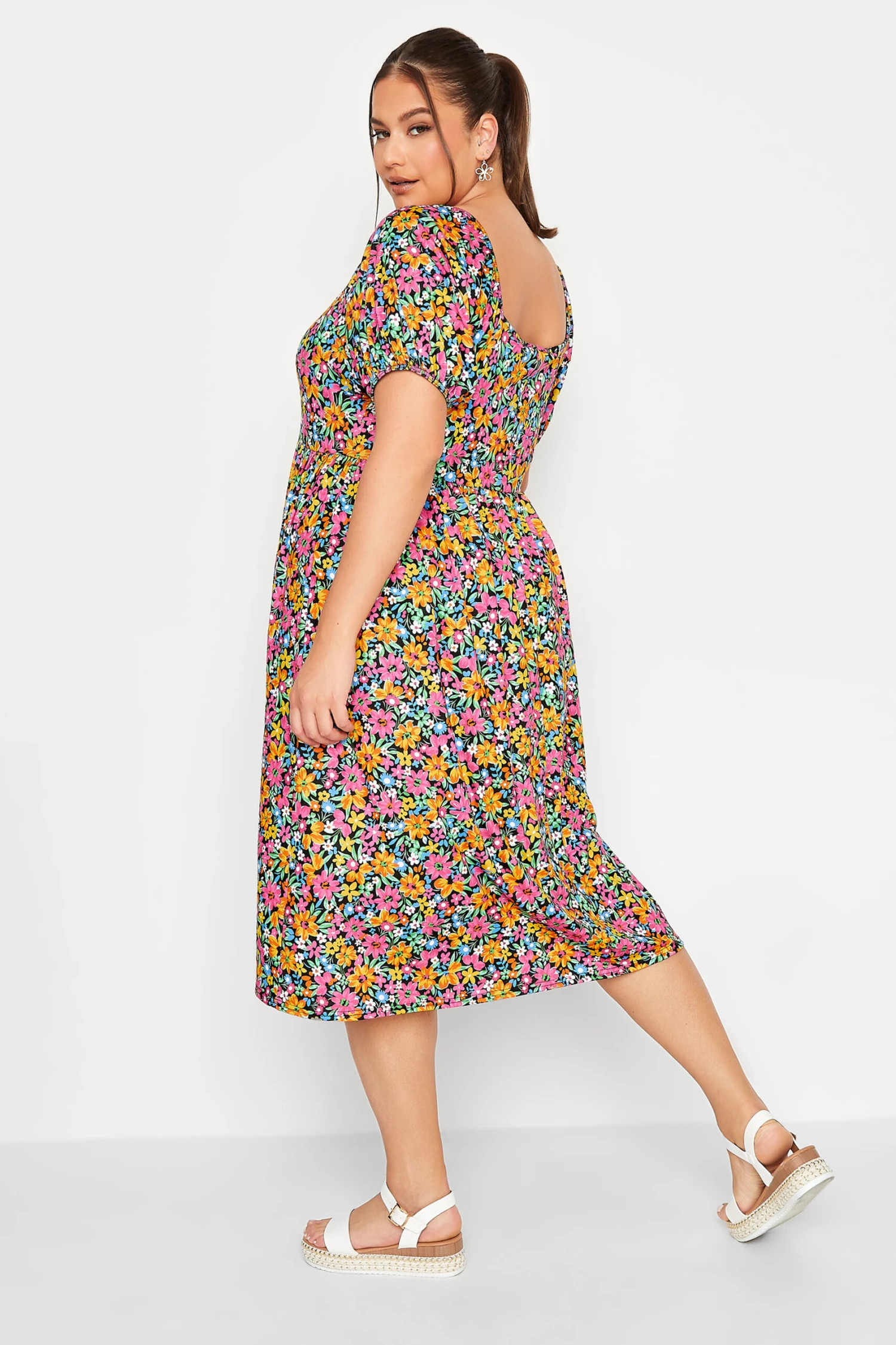 LIMITED COLLECTION Curve Yellow Floral Midaxi Dress 1 LIMITED COLLECTION Curve Yellow Floral Midaxi Dress