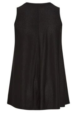 YOURS Curve Black Pointelle Vest Top -Saga Dresses Shop fe8b93d4 6c8b 4d 301844 Y