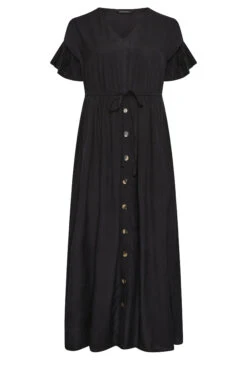 LIMITED COLLECTION Curve Black Frill Sleeve Cotton Maxi Dress 10 LIMITED COLLECTION Curve Black Frill Sleeve Cotton Maxi Dress -Saga Dresses Shop fe8d86b5 b419 40 215680 X
