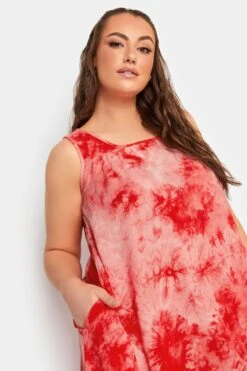 YOURS Curve Coral Orange Tie Dye Print Swing Dress 8 YOURS Curve Coral Orange Tie Dye Print Swing Dress -Saga Dresses Shop ff82e8b6 58e0 4c 137445 D